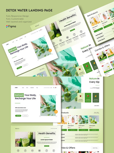 排毒饮品网站着陆页 (FIG)