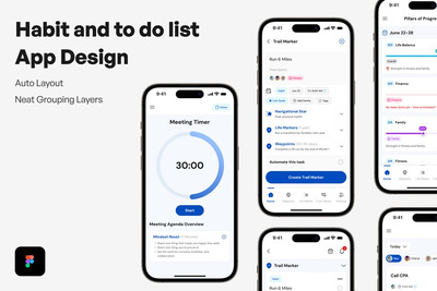 习惯行为和列表应用APP UI KIT (FIG)