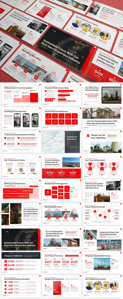 石油和天然气 PPT模板 (PPT,PPTX)