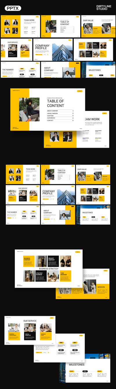 现代公司资料 PPT模板 (PPTX)