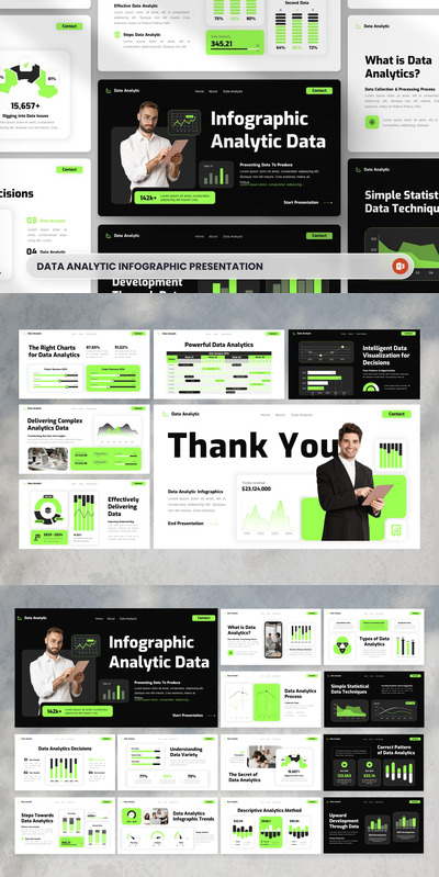 数据分析信息图 PPT模板 (PPTX)
