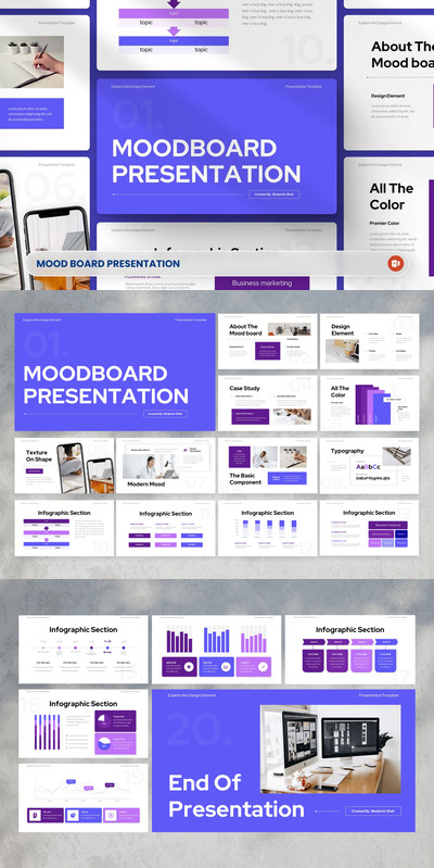 现代感灵感拼贴板 PPT模板 (PPTX)