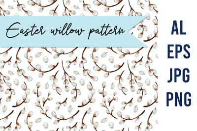 柳树的白色图案 (AI,EPS,JPG)