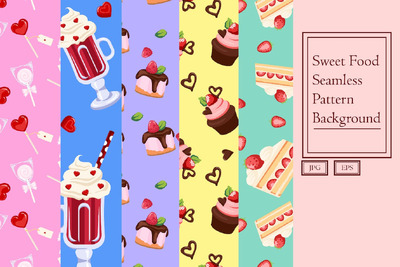 甜食甜品无缝图案背景 (ai)