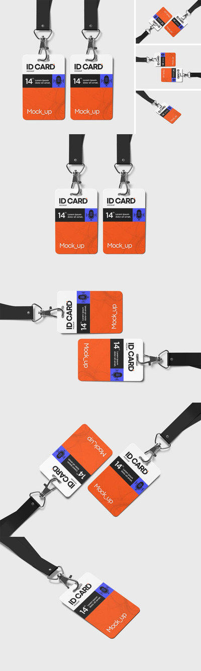 工牌设计模型样机 (PSD,PDF)