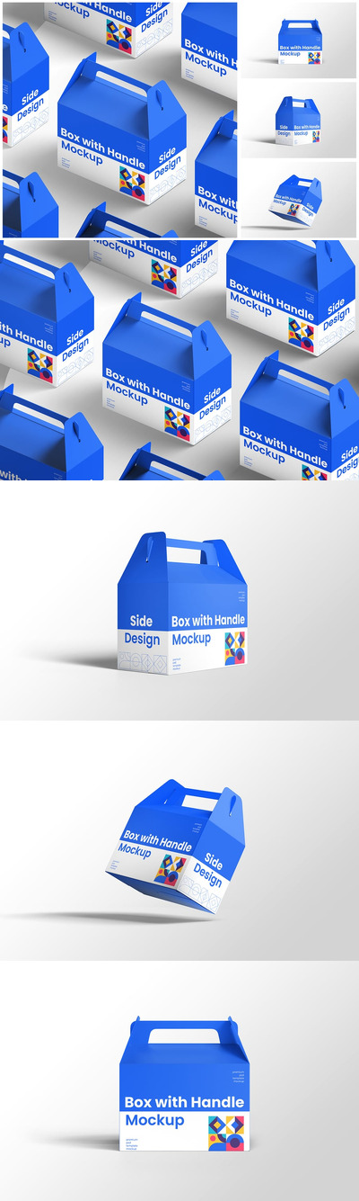 带手柄模型的盒子样机 (PSD)