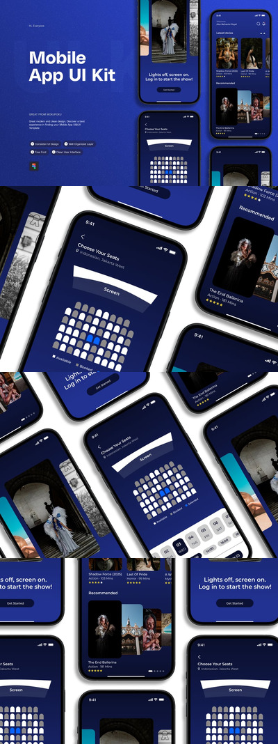 电影电影 - 移动应用APP UI KIT (FIG)