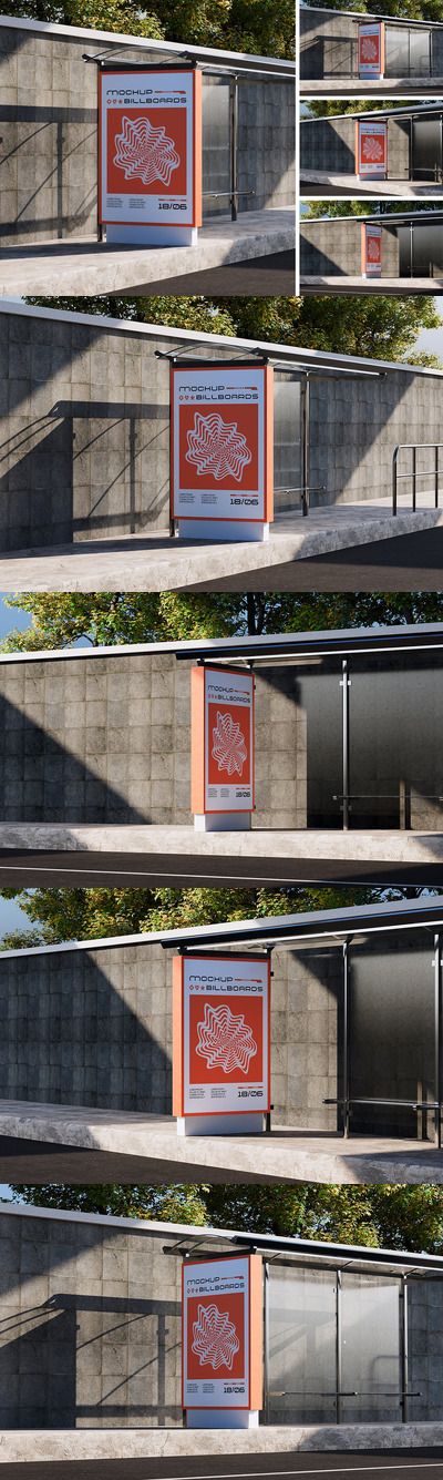 广告牌模型样机 (PSD)