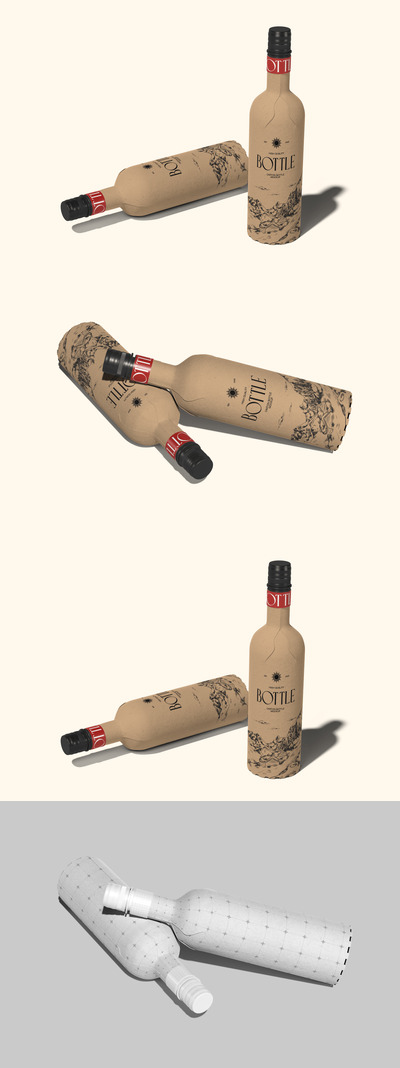 纸箱瓶模型样机 (PSD)
