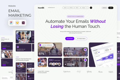 电子邮件营销网站网页UI模板 (FIG,SKETCH,XD)