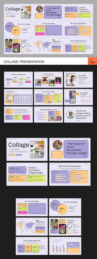 拼贴研究PPT模板 (PPTX)