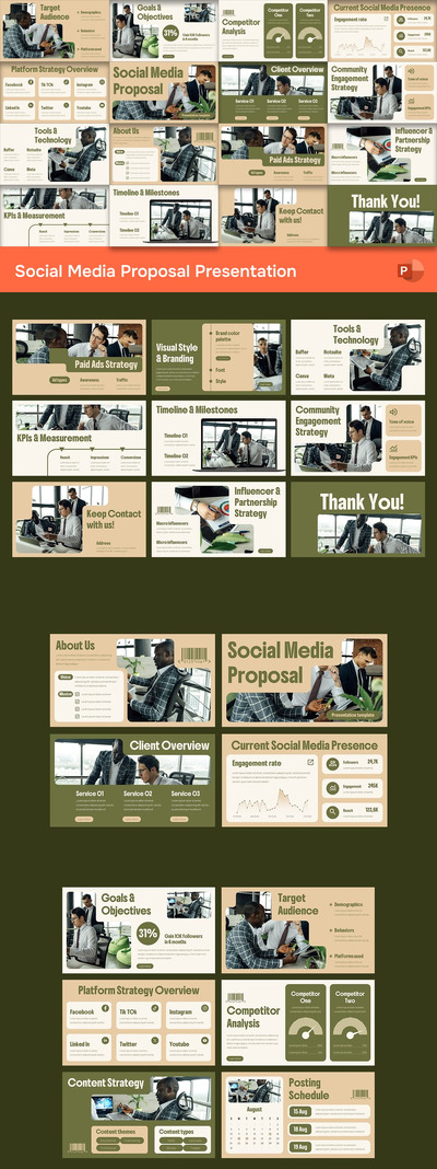 社交媒体建议PPT模板 (PPTX)