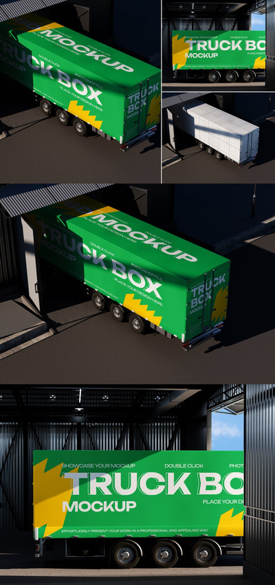 卡车货柜集装箱模型样机 (PSD)