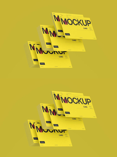 堆叠的名片模型样机 (PSD)