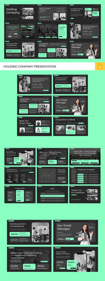 控股公司PPT模板 (PPTX)
