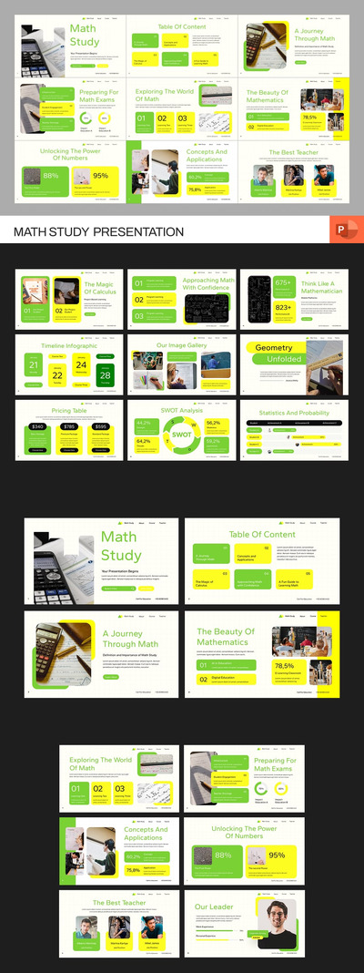 数学研究PPT模板 (PPTX)