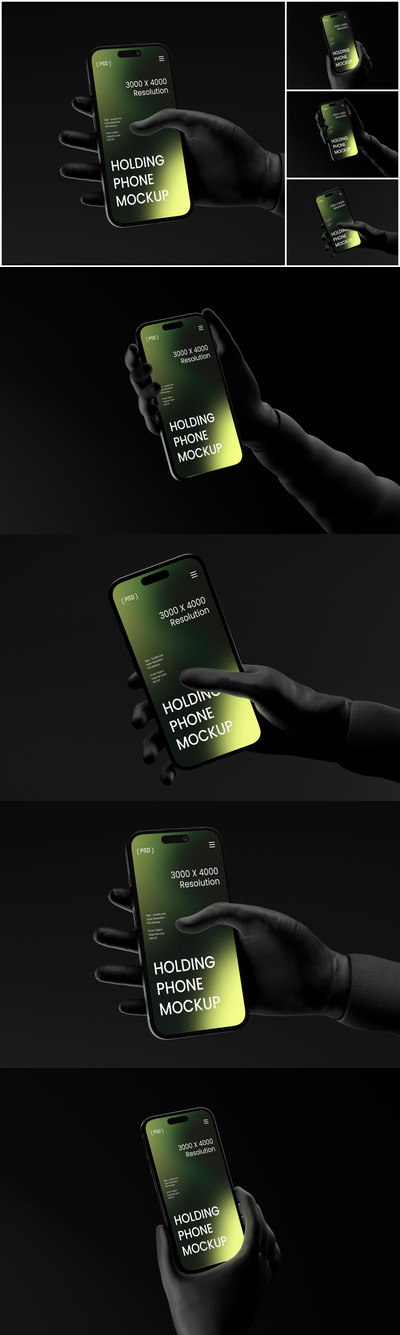 粘土手持电话模型手机样机 (PSD)