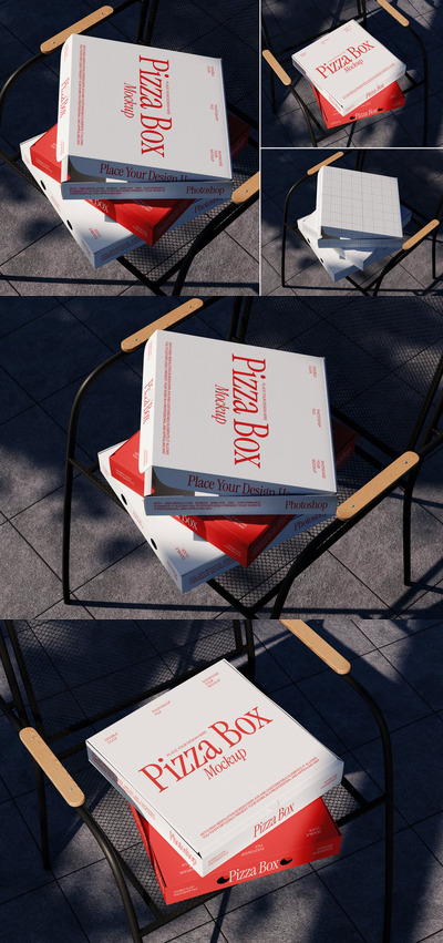 披萨盒模型样机 (PSD)
