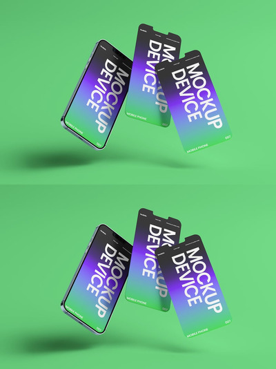 手机移动设备展示模型样机 (PSD)