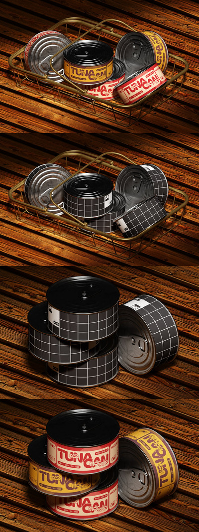 金枪鱼罐子罐头模拟样机 (PSD)