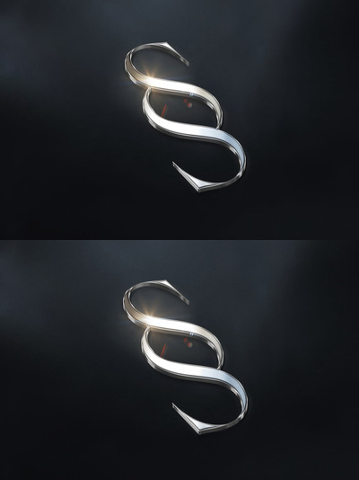 3D 镀铬徽标模型样机 (PSD)