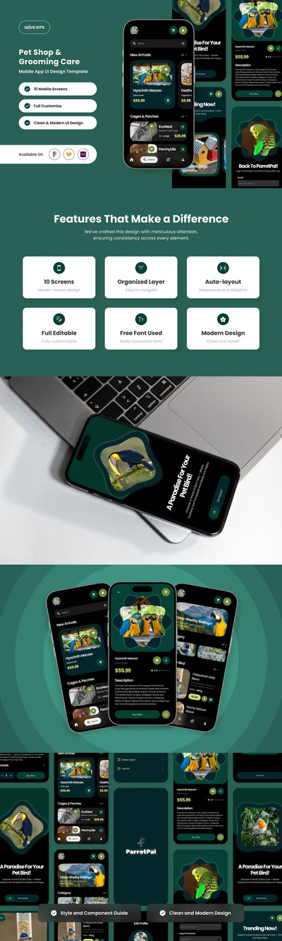 宠物商店移动应用APP UI KIT (FIG,SKETCH,XD)