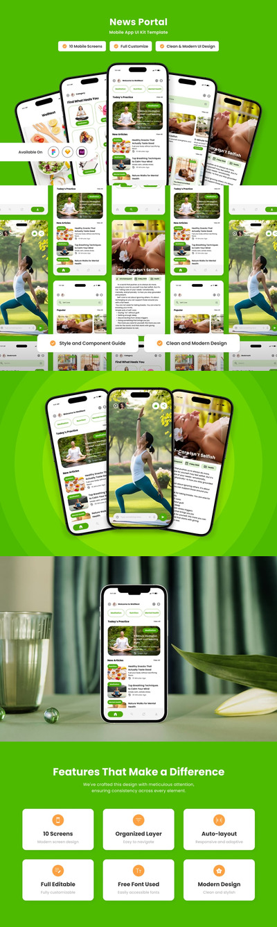 新闻门户移动应用APP UI KIT (FIG,SKETCH,XD)
