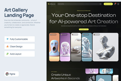 美术馆网站UI模板 (FIG)