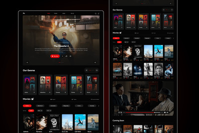 　电影网站着陆页网站UI模板 (FIG)