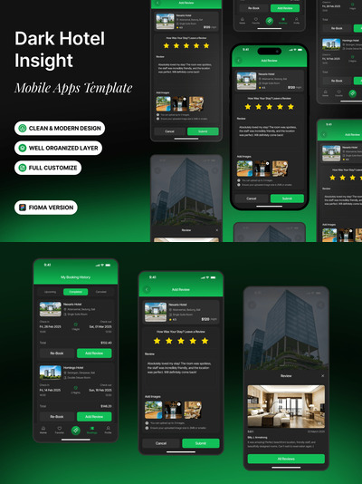 酒店评价 - 移动应用APP UI KIT (FIG)