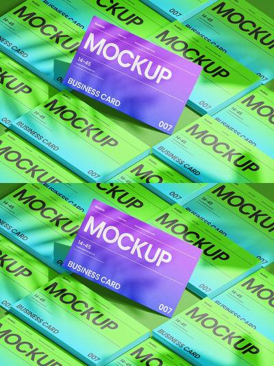 堆叠的名片模型模板样机 (PSD)