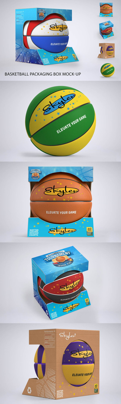 篮球包装盒模拟样机 (PSD)