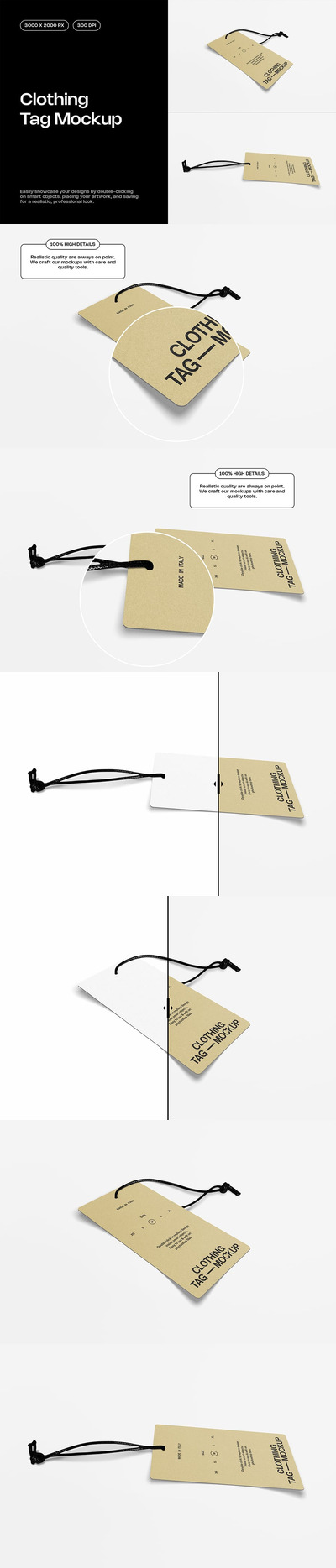 服装标签吊牌设计模型样机 (PSD)