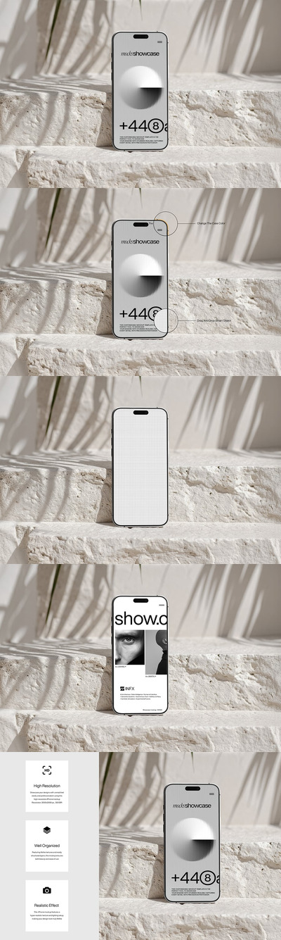 优雅的户外iPhone手机模型样机 (PSD)