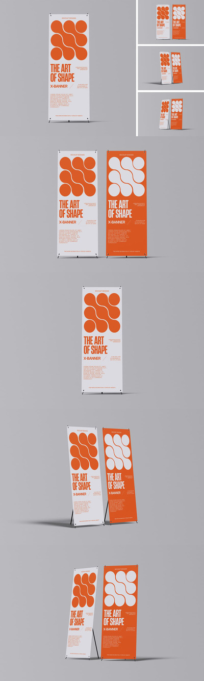 X展架横幅模型样机 (PSD)