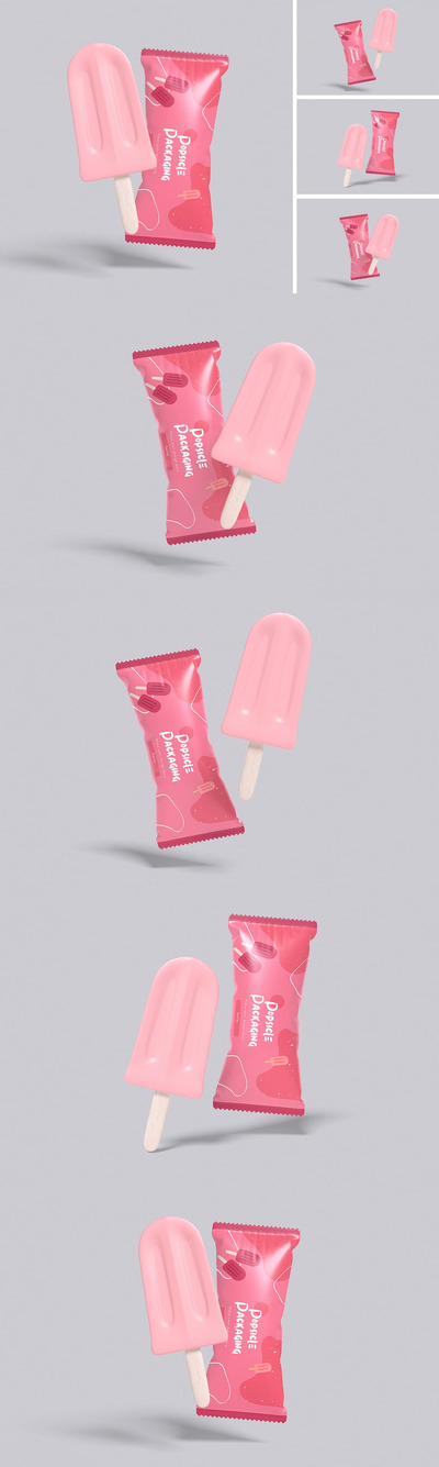 冰棒雪糕包装模型样机 (PSD,PDF)