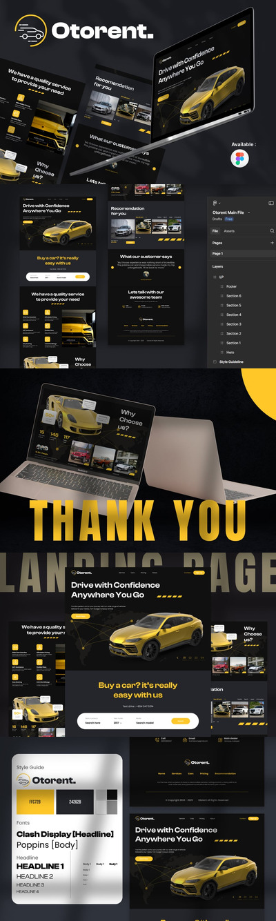 汽车经销商着陆页网页UI模板 (FIG)