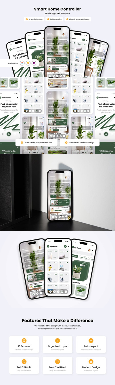 智能家居应用APP UI KIT (FIG,SKETCH,XD)