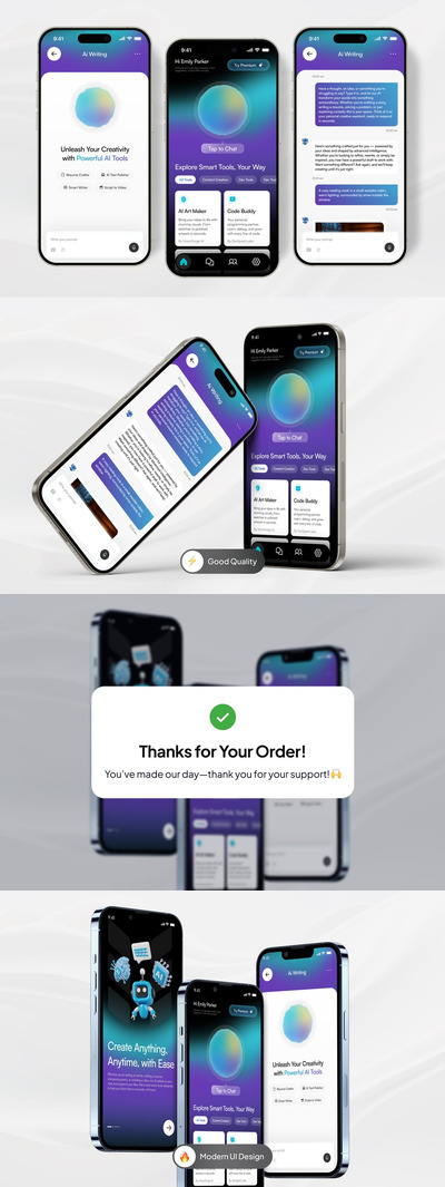 AI聊天机器人移动应用APP UI KIT (FIG)