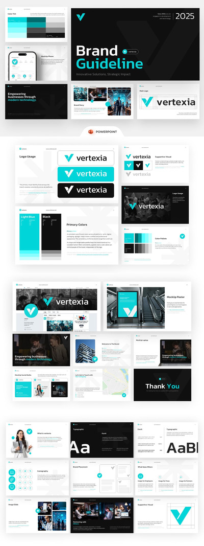 项目启动品牌指南PPT模板 (PPTX)