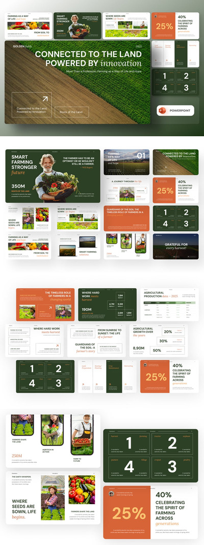 农业园艺PPT模板 (PPTX)