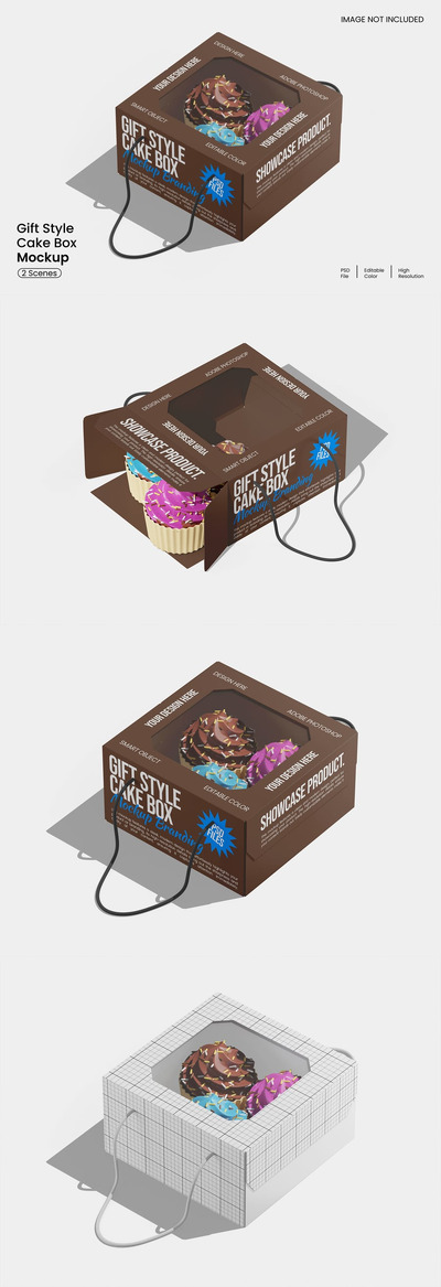 蛋糕盒模型样机 (PSD)