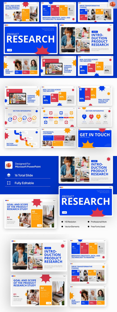 产品研究PPT模板 (PPTX)