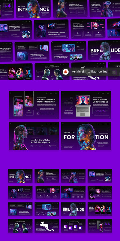 人工智能技术PPT模板 (PPT,PPTX)