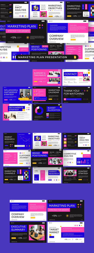 营销计划PPT模板 (PPTX)