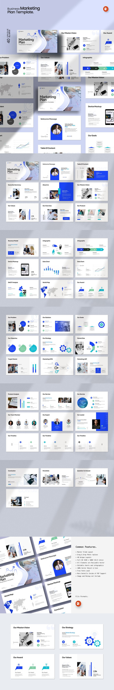 营销计划PPT模板 (PPTX)