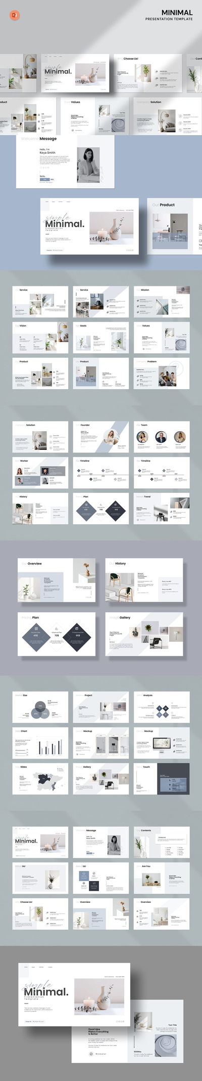 简单的极简主义PPT模板 (PPTX)