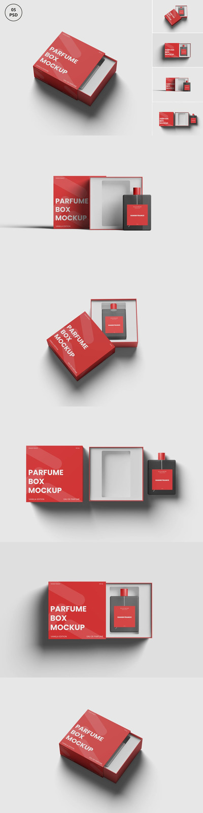 香水盒模型样机 (PSD,PDF)