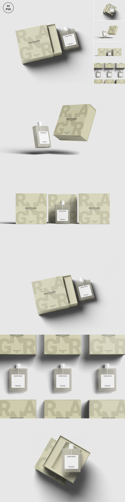 香水盒模型样机 (PSD,PDF)