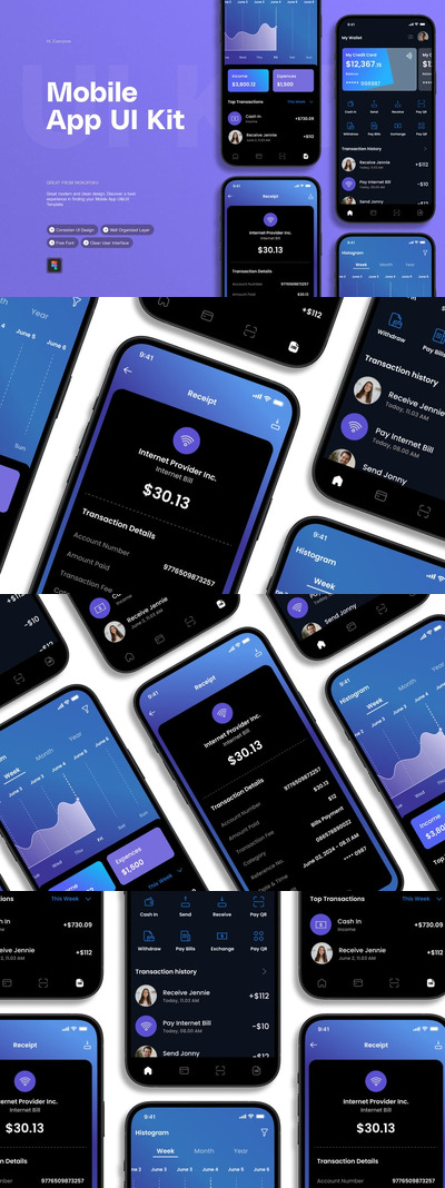 银行 - 移动应用APP UI KIT (FIG)